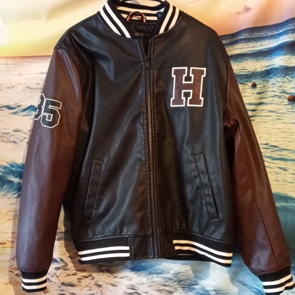 225 Tommy Hilfiger Black Varsity Bomber 